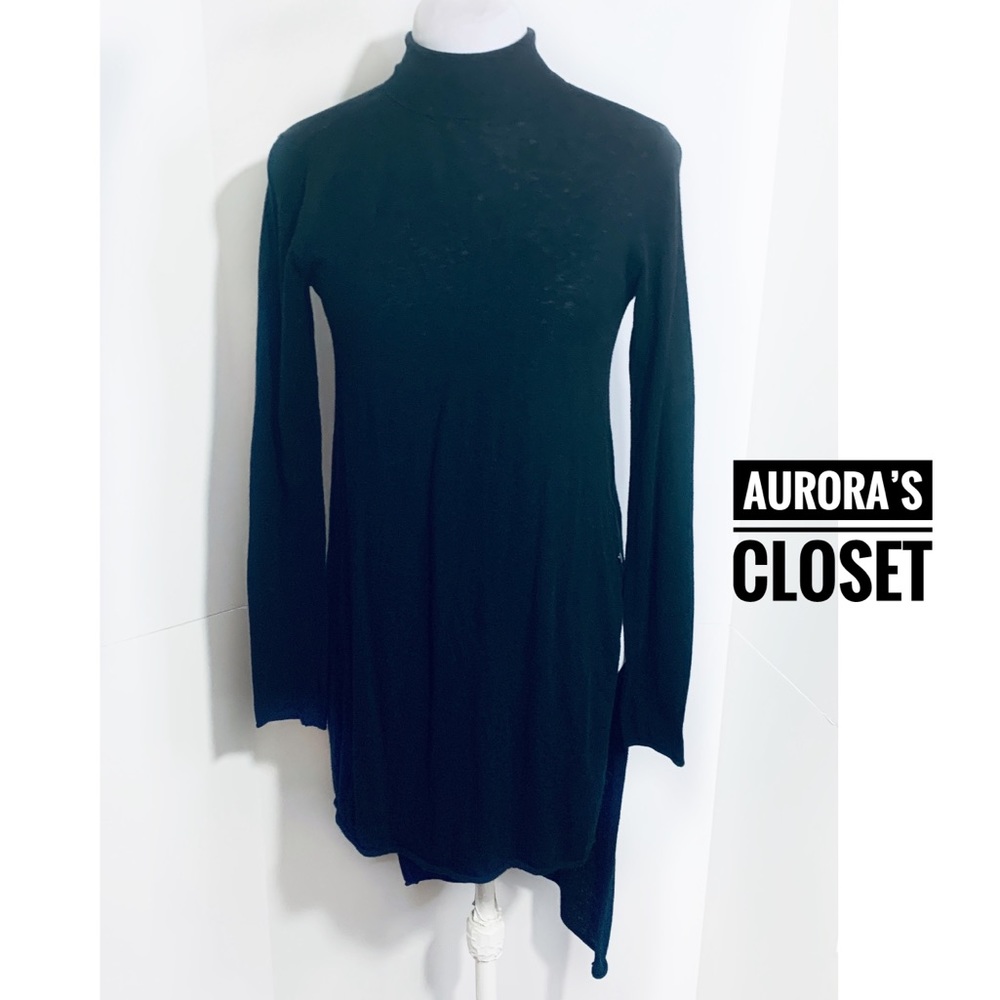 Scotch Soda P Black Sweater Dress High Low Turtleneck